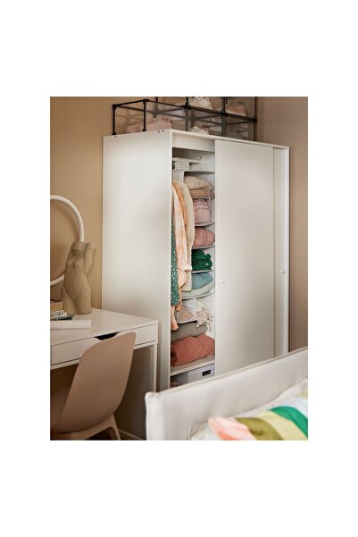 IKEA sürgü kapaklı gardırop, beyaz, 117x176 cm