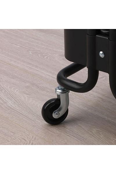 IKEA 38x28x65 Cm Carucior de Servire Otel-Negru - Organizator pentru Baie si Unitate Raft Cu Rotile