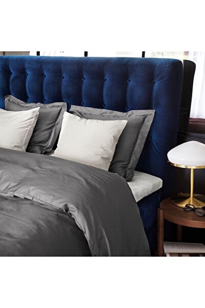 IKEA LUKTJASMIN tek kişilik nevresim seti, koyu gri, 150x200/50x60 cm Kentsoylu