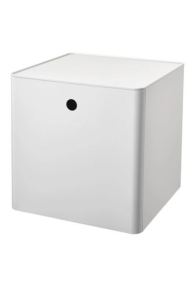 IKEA صندوق بغطاء بلاستيك KUGGIS، أبيض، 32x32x32 سم أبيض 1