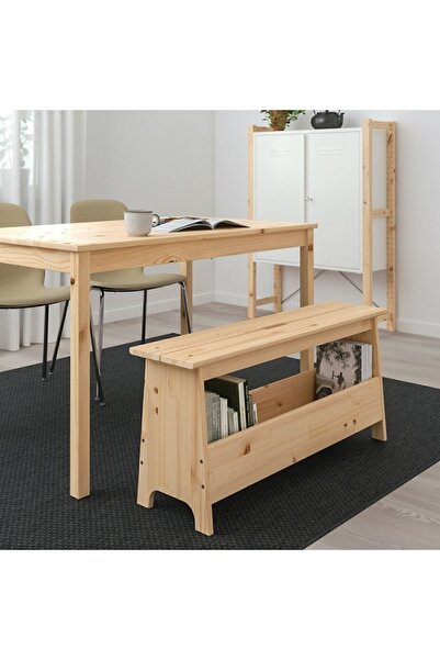 IKEA Ahşap Bank, Çam, 100 cm, Tabure, Çam Ağacından Ahşap Bank, Ahşap Tabure
