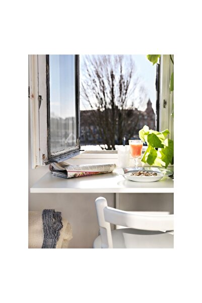 IKEA Duvara Monte Masa, Beyaz, 2 Kişilik, 75x60 cm