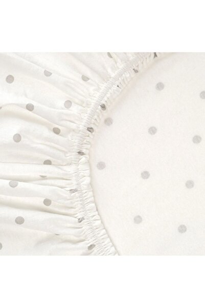 IKEA Lenast Elastic Baby Sheet Set, White-brown (Pack of 2, 60x120 cm)