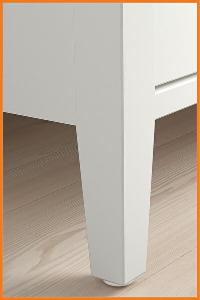 Alony Home Orta Sehpa Kare Raflı Cam Panelli Çekmeceli Masif Ahşap Çerçeveli 80x49x80 Beyaz