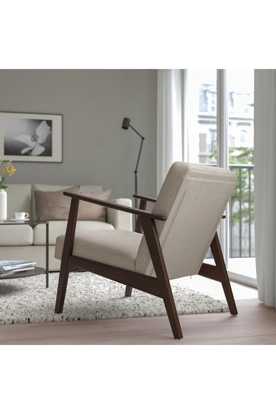 IKEA Ekenäset Kilanda Açık Bej Ahşap Tekli Koltuk