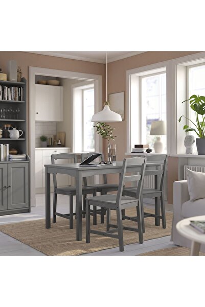 IKEA mutfak masası, gri, 118x74 cm, 4 kişilik