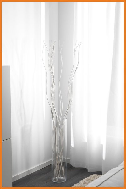 Alony Home Yapay Bitki Söğüt Kıvrımlı Süs Suni Doğal Çiçek Ağaç 150 Cm Beyaz