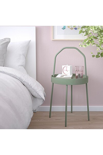 IKEA Çelik Yan Sehpa, Kulp dahil yükseklik: 78 cm  Yükseklik: 45 cm  Çap: 38 cm