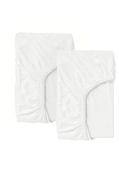 IKEA LEN White Elastic Baby Bedsheet - 60x120 cm, 2 Pieces