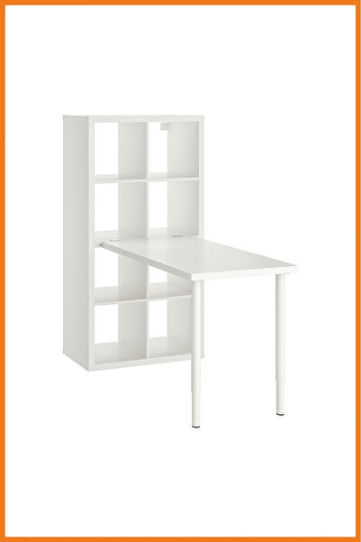 Alony Home Çalışma Masası Kitaplıklı Çelik Ayaklı Mdf Sunta Panel Bilgisayar ...