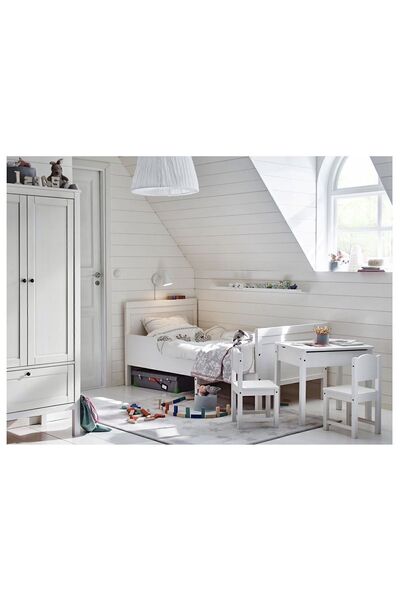 IKEA Ahşap Sundvik Ahşap Çocuk Sandalyesi Beyaz Modern Beyaz Sabit Modern