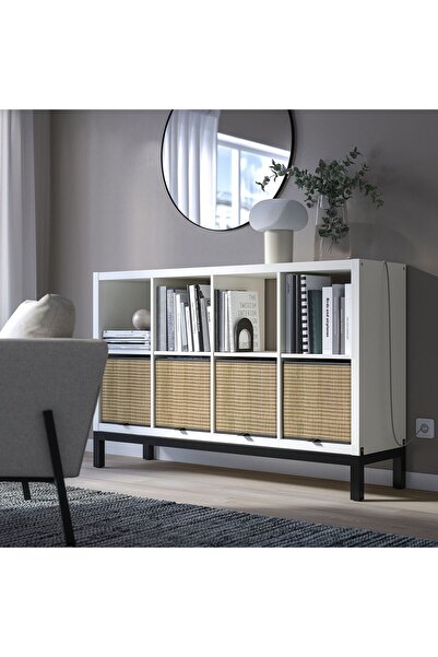 IKEA açık raf ünitesi, beyaz-siyah, 147x94 cm