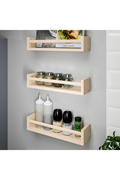 IKEA BEKVAM BAHARATLIK RAFI DUVAR RAFI ÇERÇEVE RAFI KİTAPLIK AHŞAP RAF