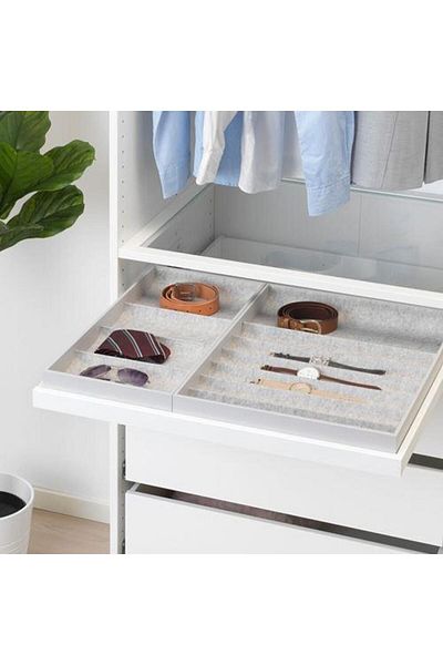 IKEA Unit with Shelf Compartment Light Gray 15X53X5Cm Jewelry-Glasses-Watch Organizing Box Soft Ke