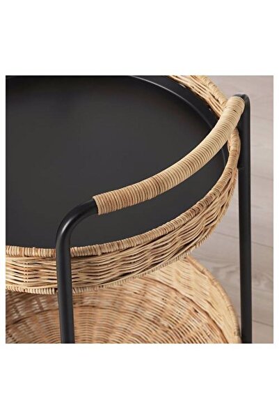 IKEA Lubban Tekerlekli Yan Sehpa, Rattan-antrasit