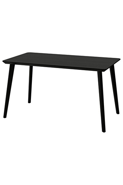 IKEA mutfak masası, siyah, 4 kişilik, 140x78 cm