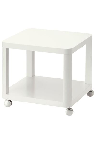 IKEA Tekerlekli Yan Sehpa, Uzunluk: 50 cm  Genişlik: 50 cm  Yükseklik: 45 cm