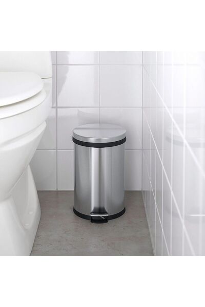 IKEA Snörpa Garbage Bin Pedal Dustbin, Stainless Steel, 5 Lt