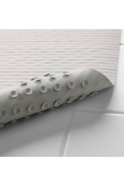 IKEA Vantuzlu Banyo Ayak Kaydırmaz Matı 33x84 Cm Gri Renk Küvet-duş Içi Kauçuk