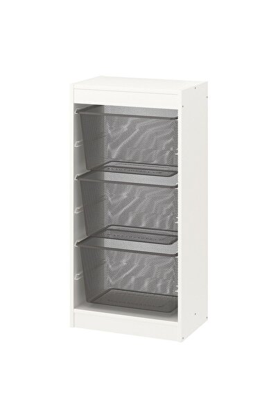 IKEA Oyuncak Saklama Ünitesi, Beyaz, Genişlik: 46 cm  Derinlik: 30 cm  Yükseklik: 94 cm