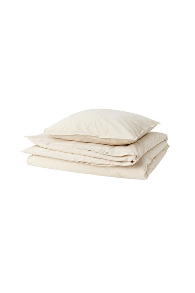 IKEA BERGPALM tek kişilik nevresim seti 150x200 sarı-beyaz