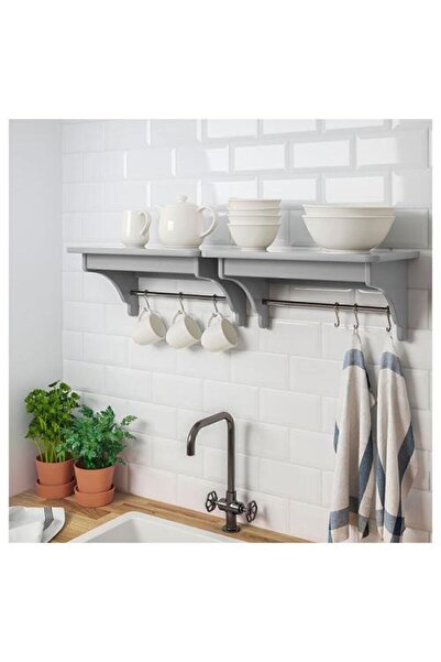 IKEA Кухонна настінна полиця сірого кольору 50 см Полиця для організації кухні