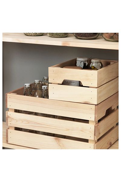 IKEA KNAGGLIG box, pine, 23x31x15 cm