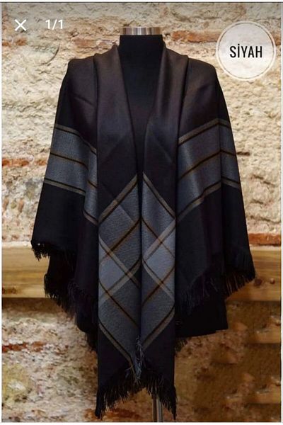 Nilbutik Khaki Color Patterned Shoulder Shawl - Love2373