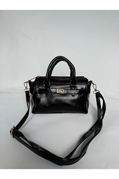 melecco Μαύρη πόρπη χιαστί τσάντα ισοδύναμη τσάντα kandin baguette κομψή γυνα...