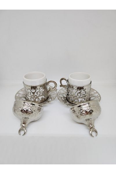 Carlito Turkish Coffee Cup for 2 People (Silver)