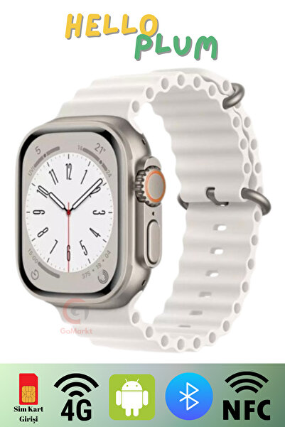 GoMarkt Hello Watch 4 Plus 4G Android Akıllı Saat Sim Kartlı Wifi Özellikli 2.04" Ekranlı Akıllı Saat 49MM