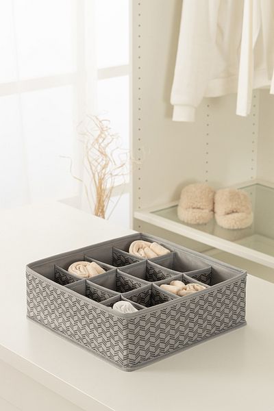 REKHOME Herringbone Gray Children's Room Closet Drawer Underclothes Socks Organizer Honeycomb Accordion Organizer