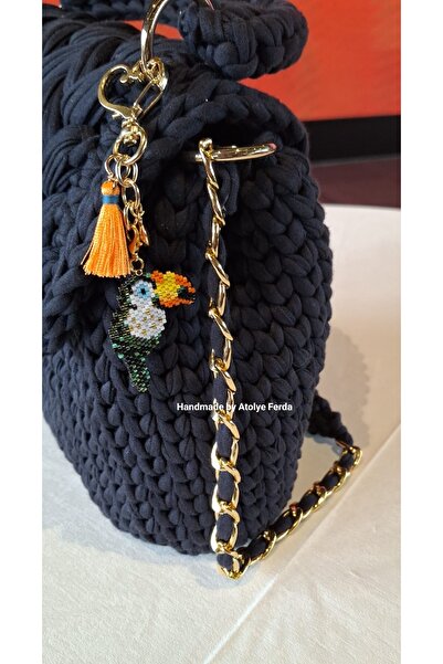 Atolye Ferda Miyuki Tukan Kuşu Kalp Klipsli Anahtarlık Çanta Süsü