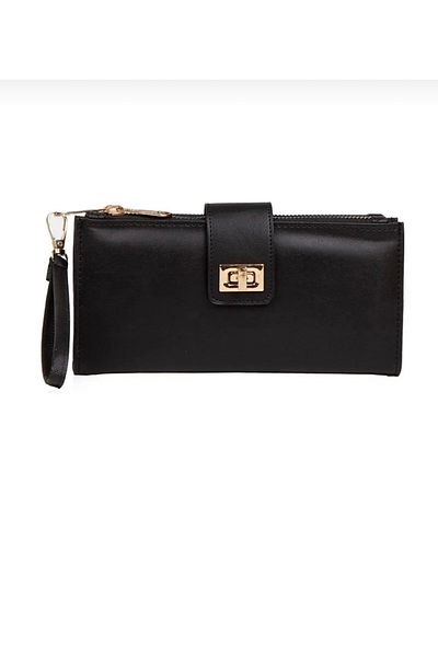 KRC BAGS Portofel de dama din piele vegan de marime mari cu incuietoare
