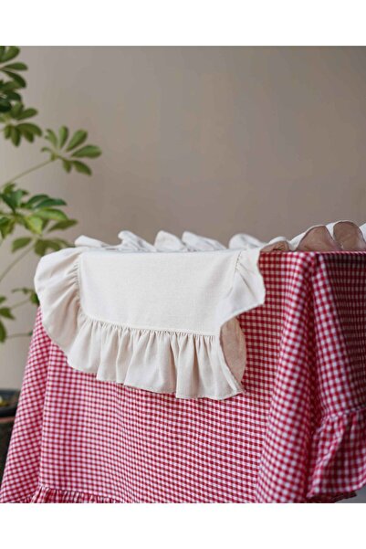 KaiHome Cotton Raw Linen Ruffle Runner 50X150Cm