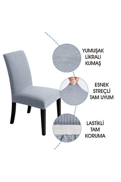 BAQDO Sandalye Örtüsü Likralı 6 Adet Yüksek Kaliteli Ve Esnek Yıkanabilir Sandalye Kılıfı Pitikare