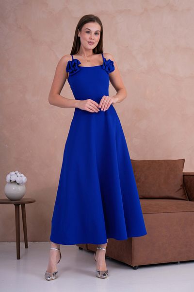 bayansepeti Rochie Saks Blue Flared - Accesoriu trandafir detasabil si curea reglabila 258