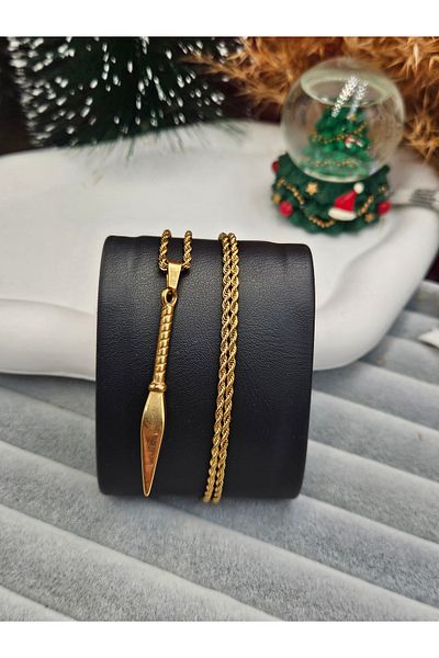 AURA Steel Necklace with Spear Icon