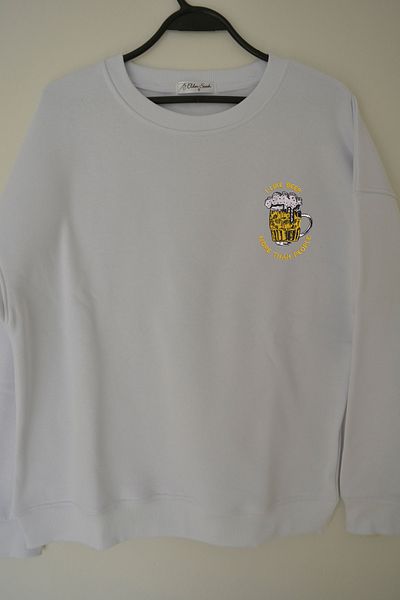 EldenStitch Φούτερ με κέντημα μπύρας Unisex Oversize