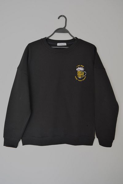 EldenStitch Beer Embroidered Unisex Oversize Sweatshirt