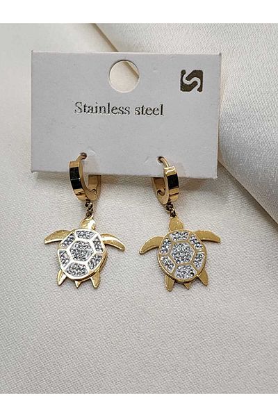 ZÜLİSCH Turtle Earrings Zircon Stone Steel Earrings