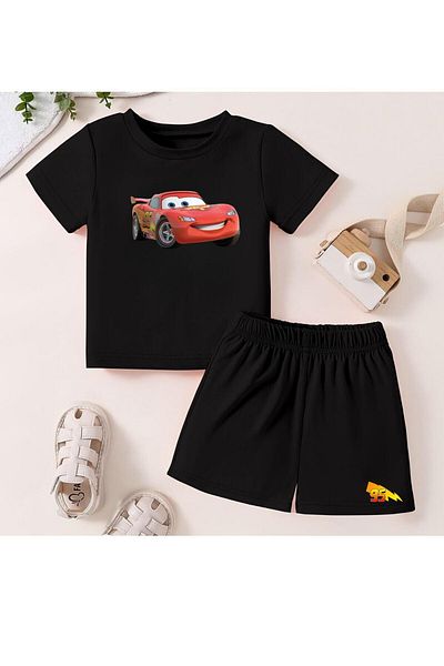 Massgai Set de pantaloni scurți unisex pentru copii Mc Queen 95 cu imprimeu personalizat din bumbac