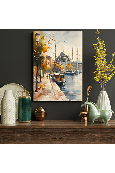 Artarilion Dijital Hd Baskı Kanvas Tablo Istanbul Cami Deniz Manzarası Kanvas...