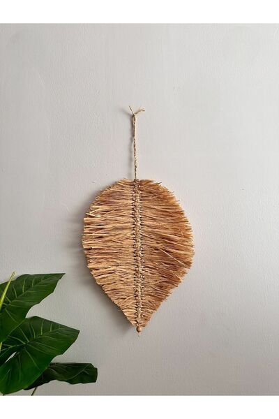 Emek Dekoratif Tekli Doğal Rafya Yaprak Duvar Süsü