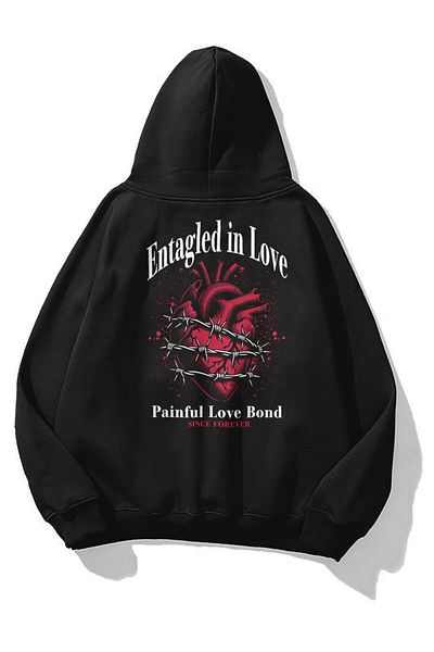 Trendiz Черен унисекс суитшърт Entaged in Love