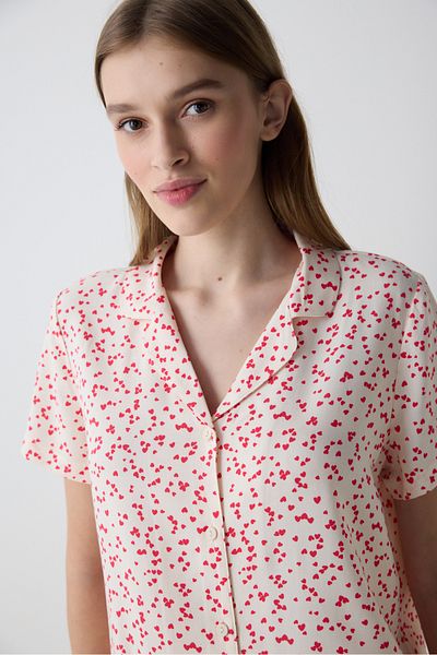 Penti Angie Shirt-Hosen-Creme-Pyjama-Set – Loves Paris-Kollektion