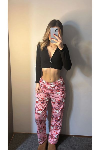 Violon Pantaloni de trening Spiderman Hello Kitty de culoare roz