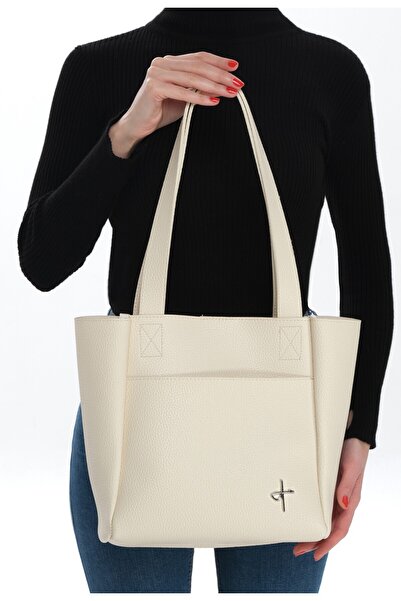 WITH-W Bowi Tnc1007 - حقيبة كتف جلدية موديل Shopper للسيدات