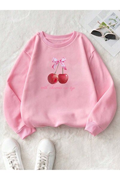 Lider Leather Hanorac imprimat cu guler în formă de O - Bumbac-Poliester