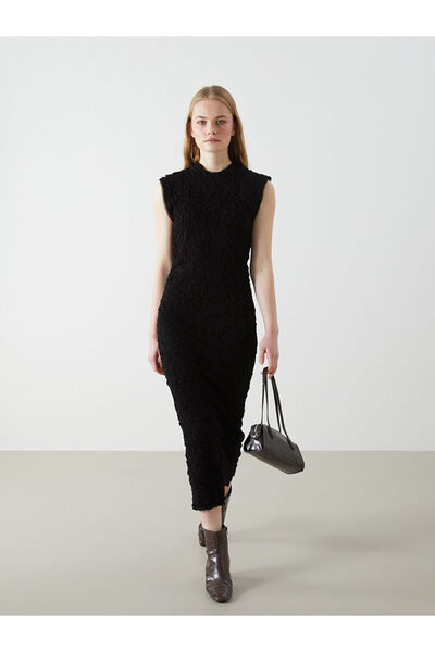 LC Waikiki Damen-Strickkleid mit Rundhalsausschnitt – W4LK01Z8